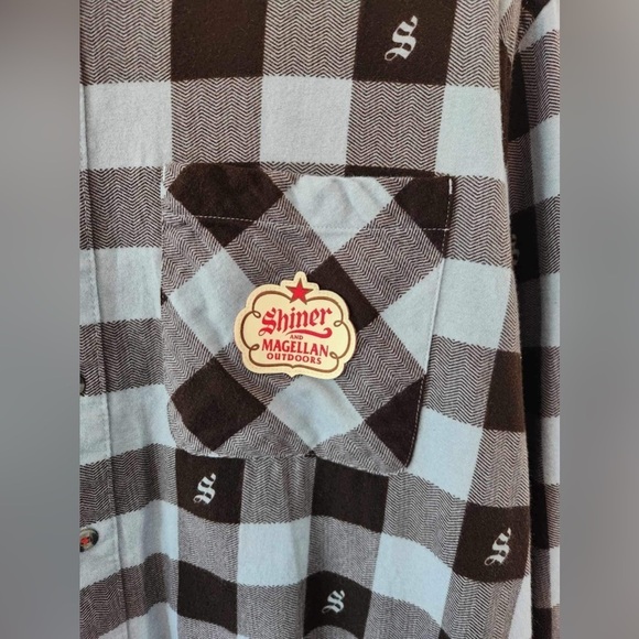 Magellan Outdoors Blue Flannel Shiner Button Down Shirt Size 2XL - Picture 4 of 8